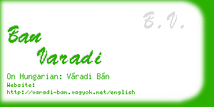 ban varadi business card